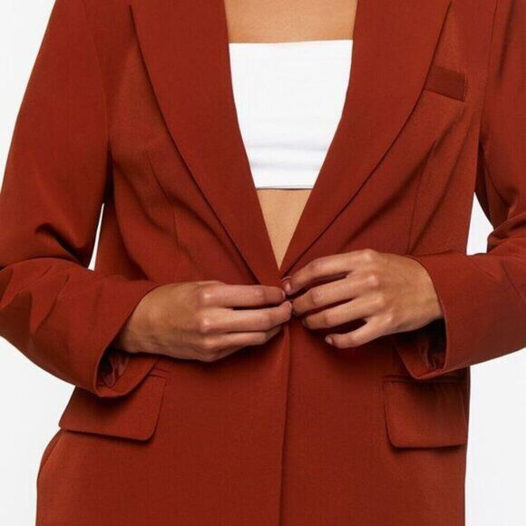 Forever 21 Women's‎ Blazer Notched-Lapel Single-Breasted Coat Medium - Picture 5 of 6